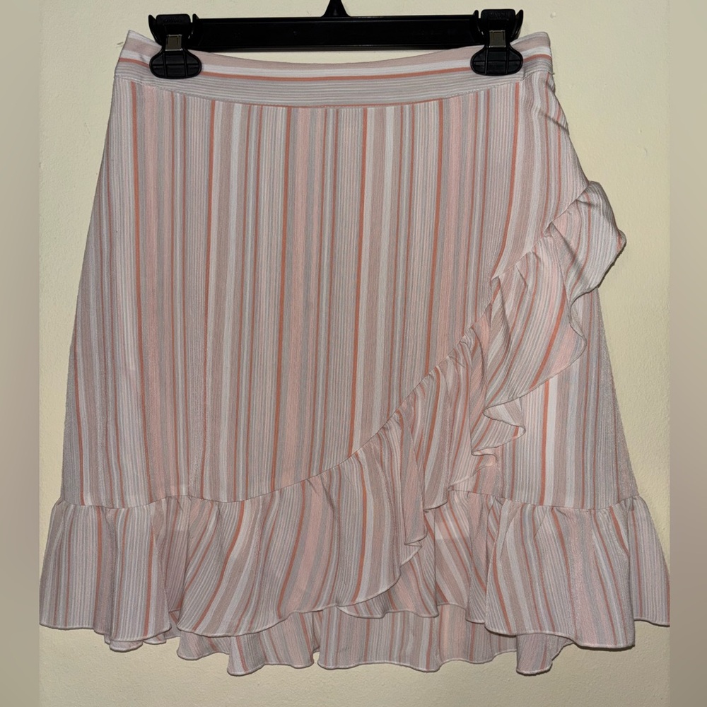 LC Lauren Conrad Blush and Peach Striped Skirt
